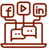 Icon representing using three social media platforms to recruit employees